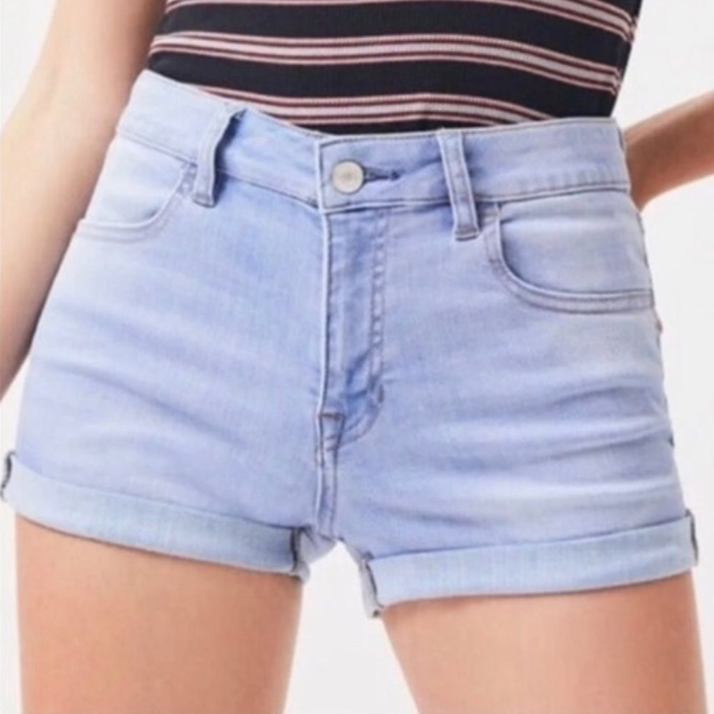 Pacsun Light Wash Denim Super Stretch Shortie